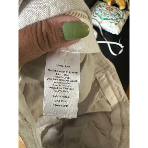 Talbots Windsor 100% Linen Wide Leg Pants – Beige, Women’s Size 10 - Picture 8 of 8